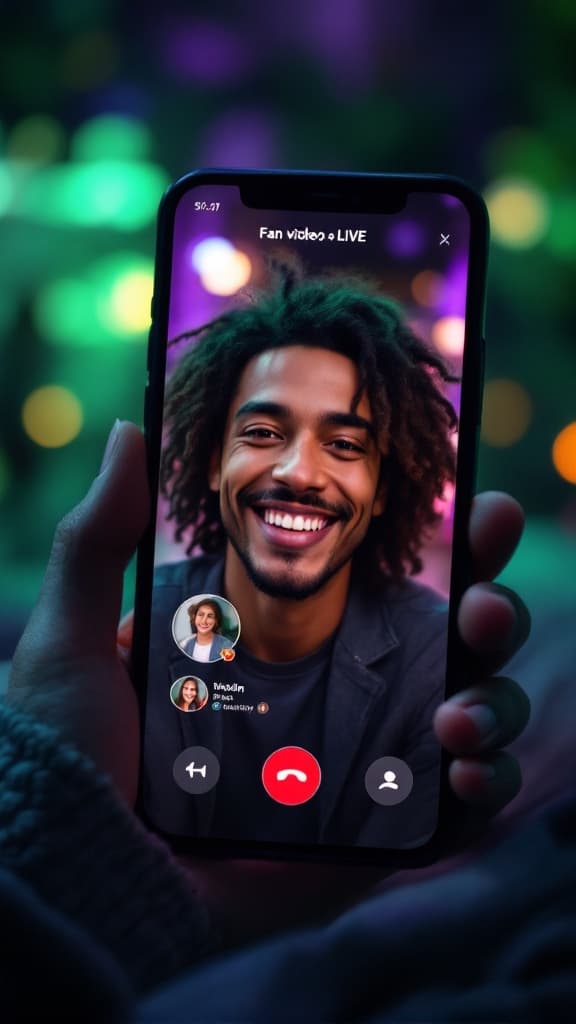 Une personne en appel vidéo privé avec sa célébrité préférée